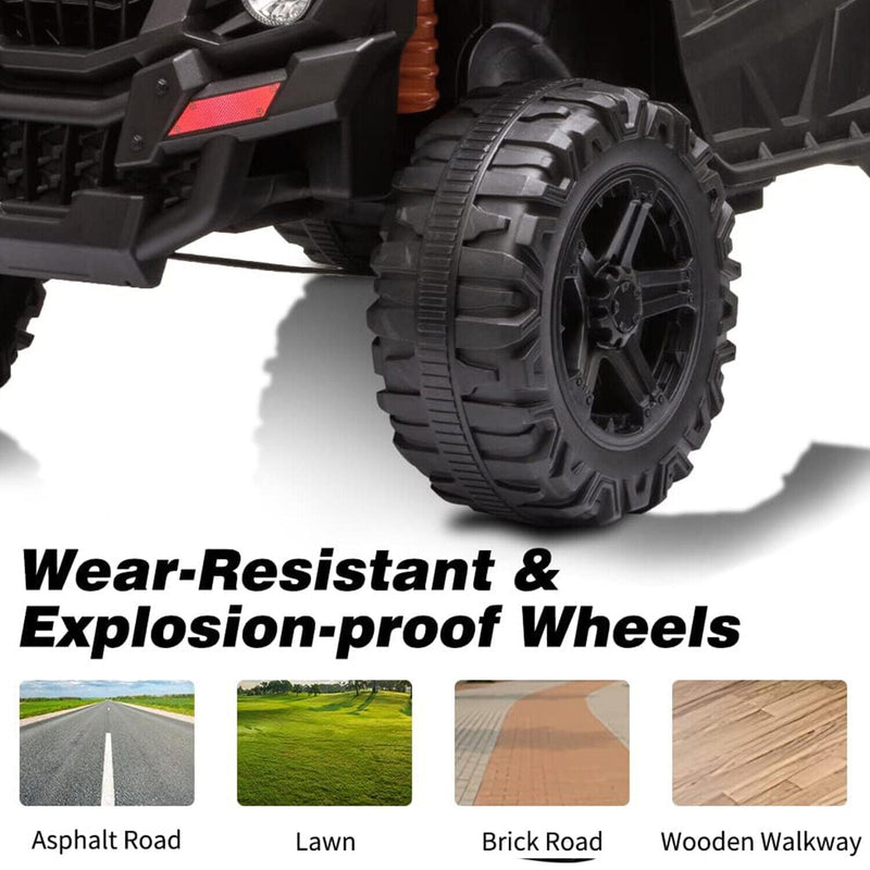 Load image into Gallery viewer, 12V Ride-On Car Truck Toy with Remote Control, LED Lights, USB &amp; AUX Ports, and Music Player
