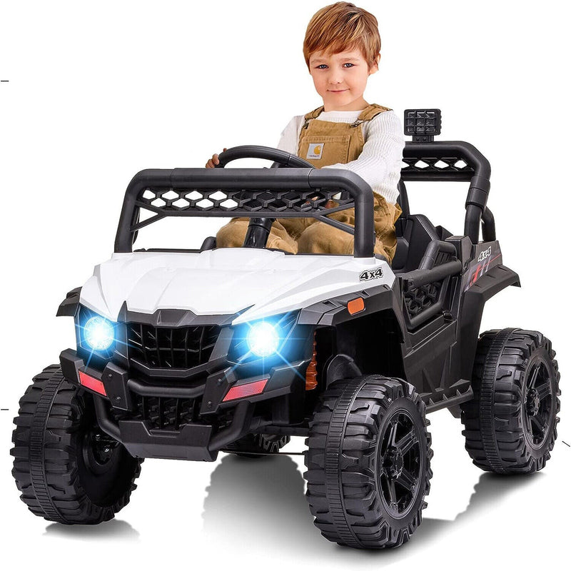 Load image into Gallery viewer, 12V Ride-On Car Truck Toy with Remote Control, LED Lights, USB &amp; AUX Ports, and Music Player
