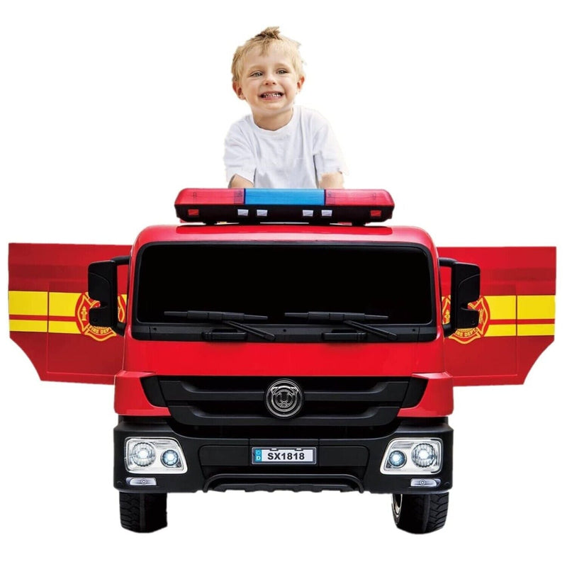 Load image into Gallery viewer, 12V Ride-On Fire Truck Toy Car with Remote Control for Kids Ages 3-6
