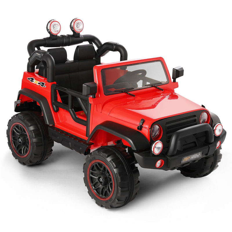Load image into Gallery viewer, 12V Two-Seater Electric Kids Ride On Car Truck with LED Lights, Music, Cover, and Remote Control
