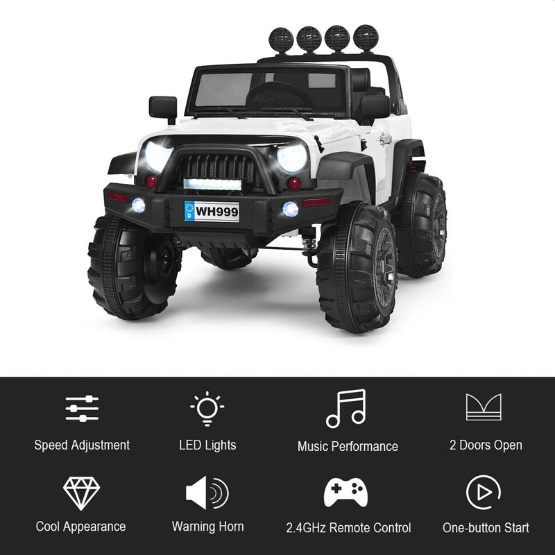 Load image into Gallery viewer, 12V White Electric Kids Truck Car with MP3 and Remote Control
