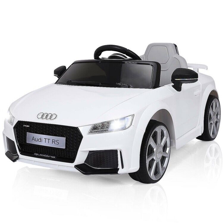 Load image into Gallery viewer, 12V White Electric Ride-On Car for Kids with Remote Control and Music
