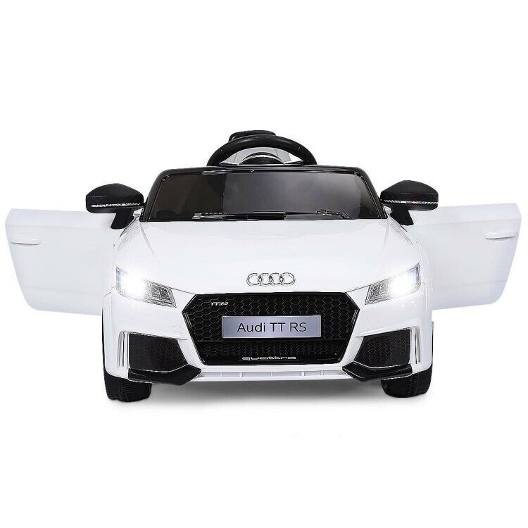 Load image into Gallery viewer, 12V White Electric Ride-On Car for Kids with Remote Control and Music
