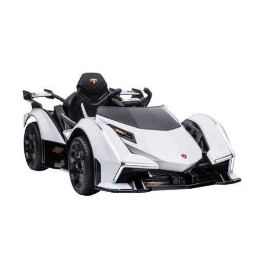 Load image into Gallery viewer, 12V White Lamborghini GT Kids Ride-On Sports Car with Remote Control
