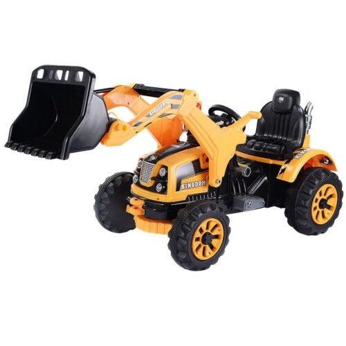 Load image into Gallery viewer, 12V Yellow Kids Ride-On Dumper Truck with Battery Power
