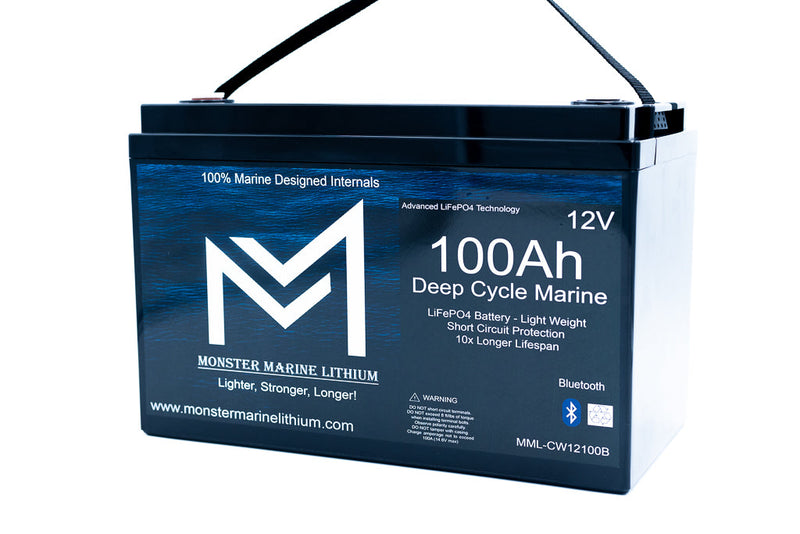 Load image into Gallery viewer, 12v 100Ah Bluetooth Deep Cycle Lithium Marine Battery Group 31

