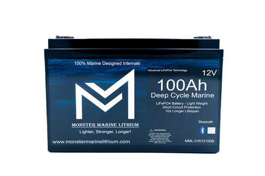 12v 100Ah Bluetooth Deep Cycle Lithium Marine Battery Group 31