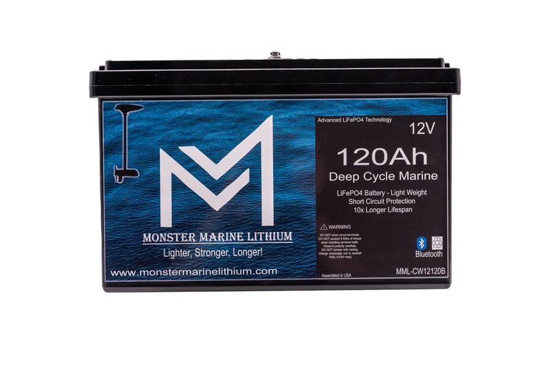 Load image into Gallery viewer, 12V 120Ah Bluetooth Lithium Deep Cycle Marine Battery MML-12120b (w/ bluetooth)
