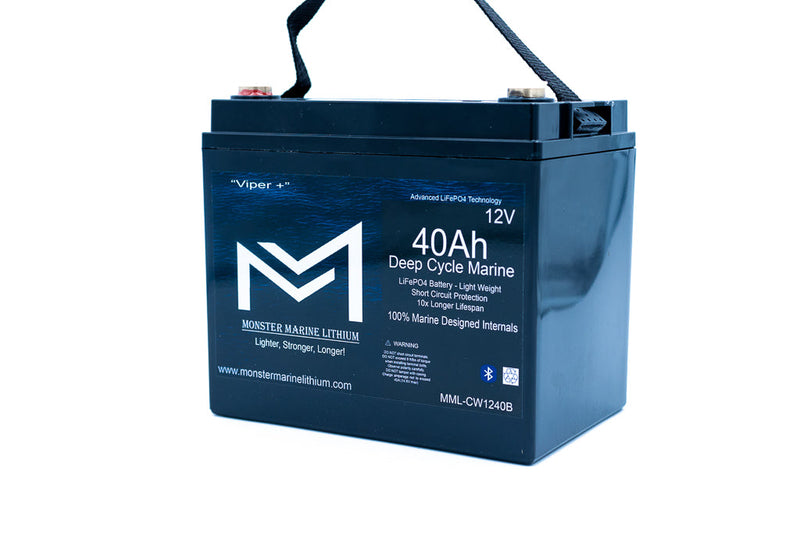Load image into Gallery viewer, 12v 40Ah Deep Cycle  Lithium Marine Battery "Viper" -  Bluetooth - MML-CW1240B
