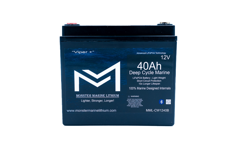 Load image into Gallery viewer, 12v 40Ah Deep Cycle  Lithium Marine Battery "Viper" -  Bluetooth - MML-CW1240B
