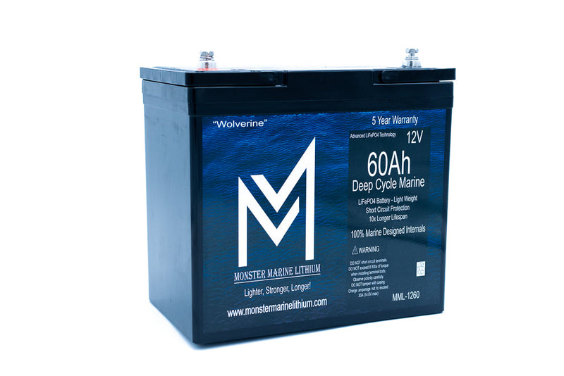 Load image into Gallery viewer, 12v 60Ah Deep Cycle Lithium Marine Battery "Wolverine" - MML-1260
