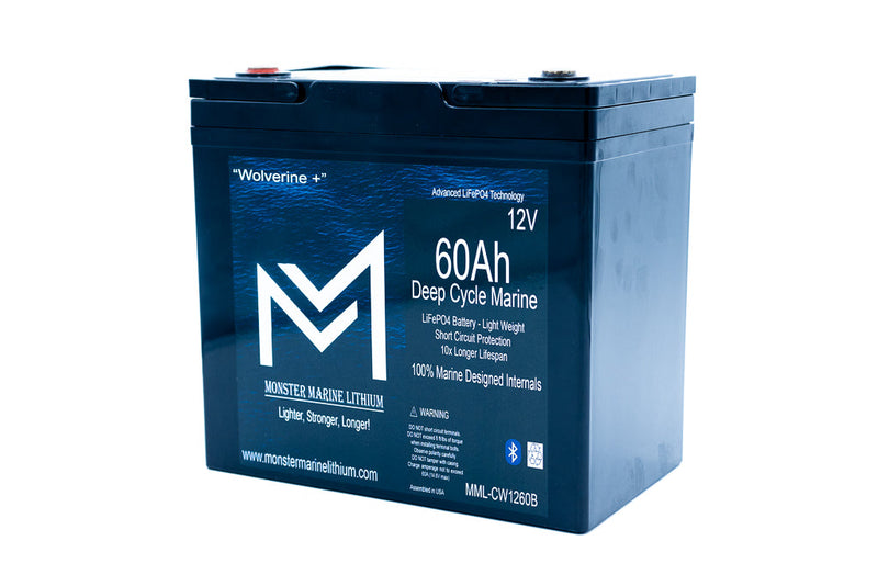 Load image into Gallery viewer, 12v 60Ah Deep Cycle Lithium Marine Battery "Wolverine" - Bluetooth - MML-1260B
