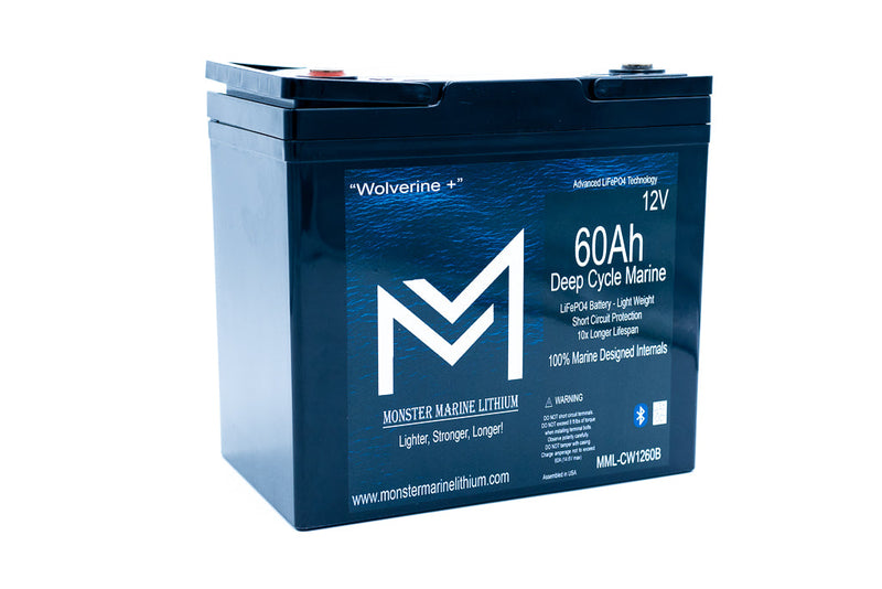 Load image into Gallery viewer, 12v 60Ah Deep Cycle Lithium Marine Battery "Wolverine" - Bluetooth - MML-1260B
