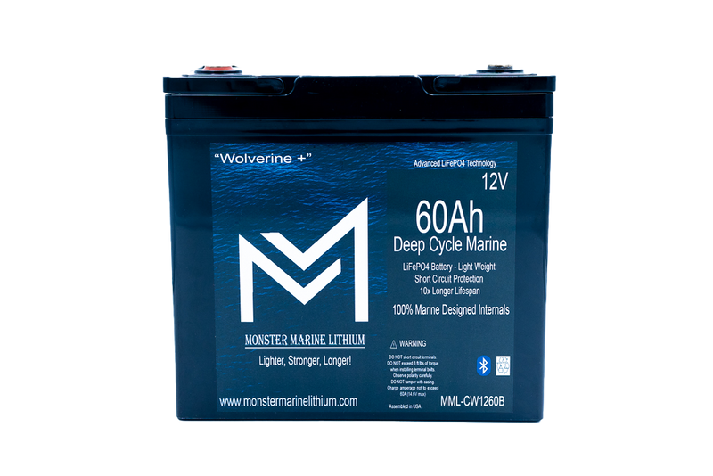 Load image into Gallery viewer, 12v 60Ah Deep Cycle Lithium Marine Battery "Wolverine" - Bluetooth - MML-1260B
