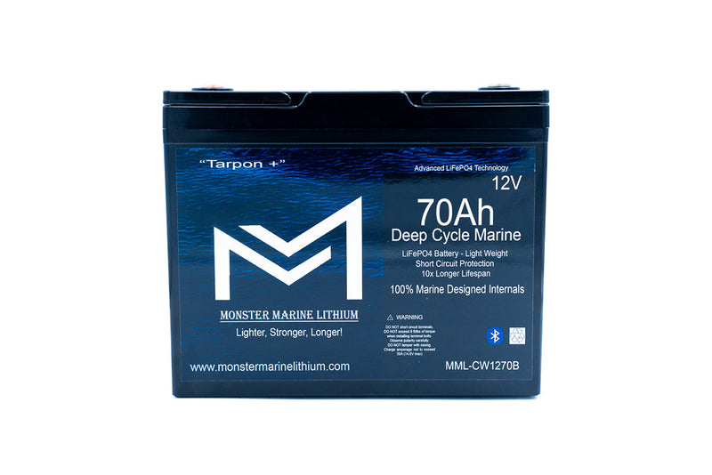 Load image into Gallery viewer, 12v 70Ah Deep Cycle Lithium Marine Battery "Tarpon" Bluetooth

