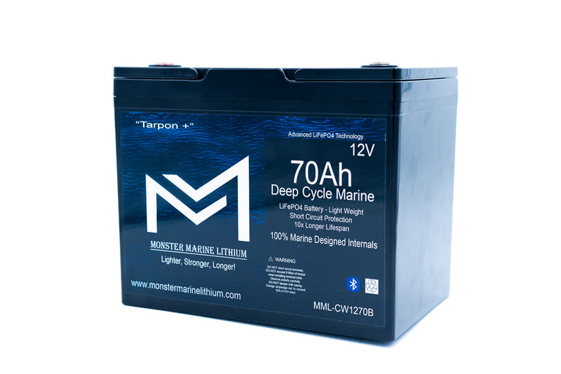 Load image into Gallery viewer, 12v 70Ah Deep Cycle Lithium Marine Battery "Tarpon" Bluetooth
