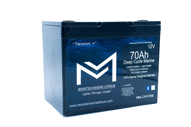 Load image into Gallery viewer, 12v 70Ah Deep Cycle Lithium Marine Battery "Tarpon" Bluetooth
