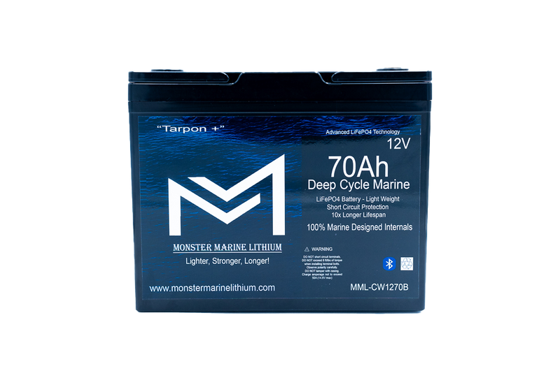 Load image into Gallery viewer, 12v 70Ah Deep Cycle Lithium Marine Battery "Tarpon" Bluetooth
