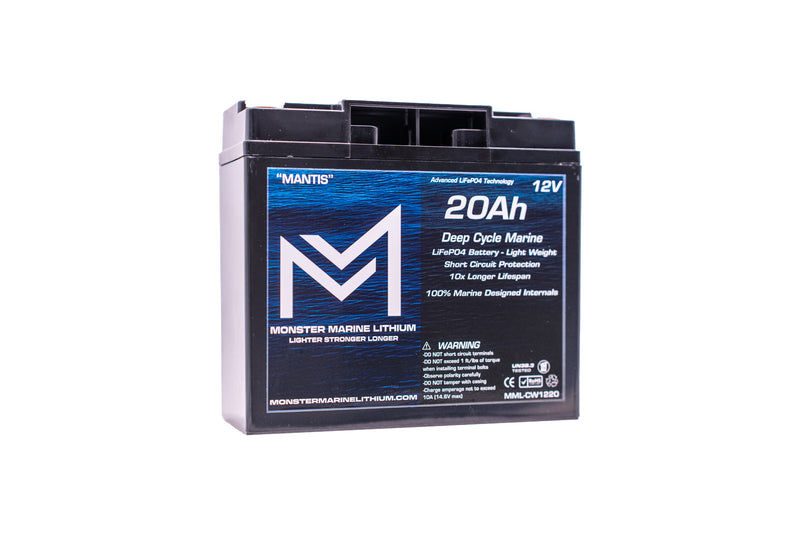 Load image into Gallery viewer, 12v 20Ah Deep Cycle Lithium Marine Battery "MANTIS"
