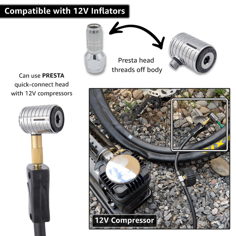 Load image into Gallery viewer, Lightning™ XP Locking Presta Air Chuck for Bike Tires - 1/4&quot; F-NPT (Presta Valves)
