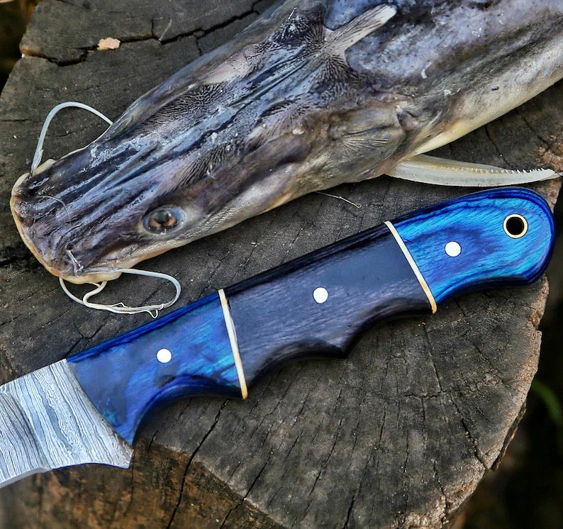 Load image into Gallery viewer, Custom Handmade Damascus Boning Knife – 13" Pakkawood Handle
