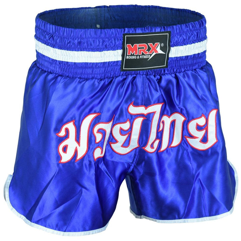 Load image into Gallery viewer, MRX Muay Thai Shorts Kickboxing Fighting Shorts for Men and Women Blue - White -1305
