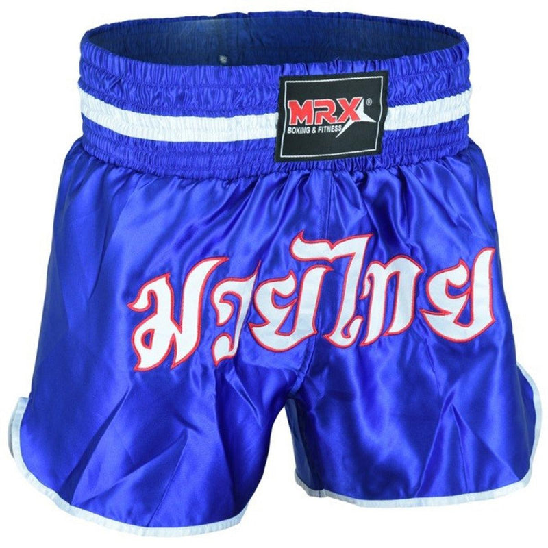 Load image into Gallery viewer, MRX Muay Thai Shorts Kickboxing Fighting Shorts for Men and Women Blue - White -1305
