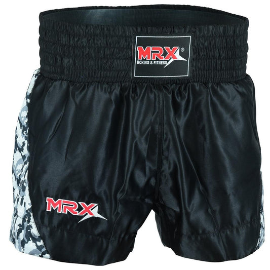 MRX Mens Boxing Shorts Fighting Shorts Black - Grey -1306