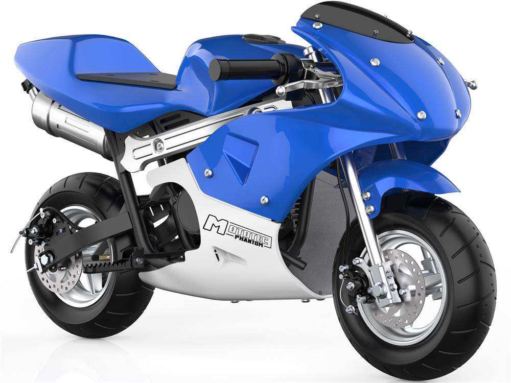 Mototec Phantom Gas Pocket Bike 49cc 2-stroke Blue - Skoutley Outdoors LLC