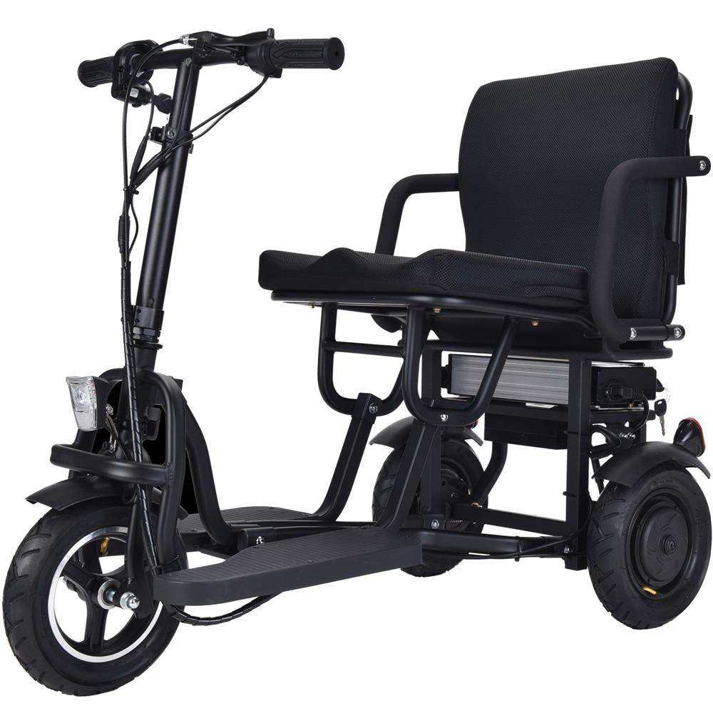 Folding Mobility Electric Trike 48v 700w Dual Motor Lithium Black - Skoutley Outdoors LLC