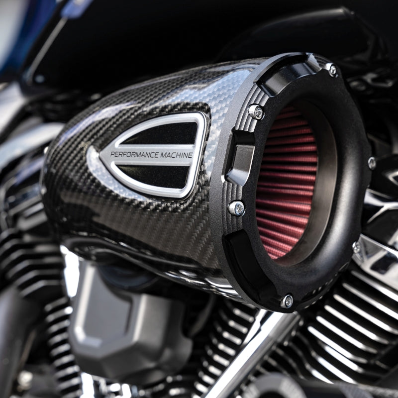 Load image into Gallery viewer, Performance Machine 08-16 FLH, 16-17 FLST TBW (Excl 17-UP Tour) C4 Series Air Cleaner - CF/Black Ops

