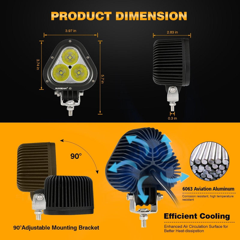 Load image into Gallery viewer, T4 Series | 4 Inch 90W Triangle Spot White LED Pods Lights
