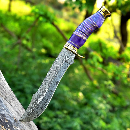 Vintage Original Damascus Steel Bowie Knife – 13