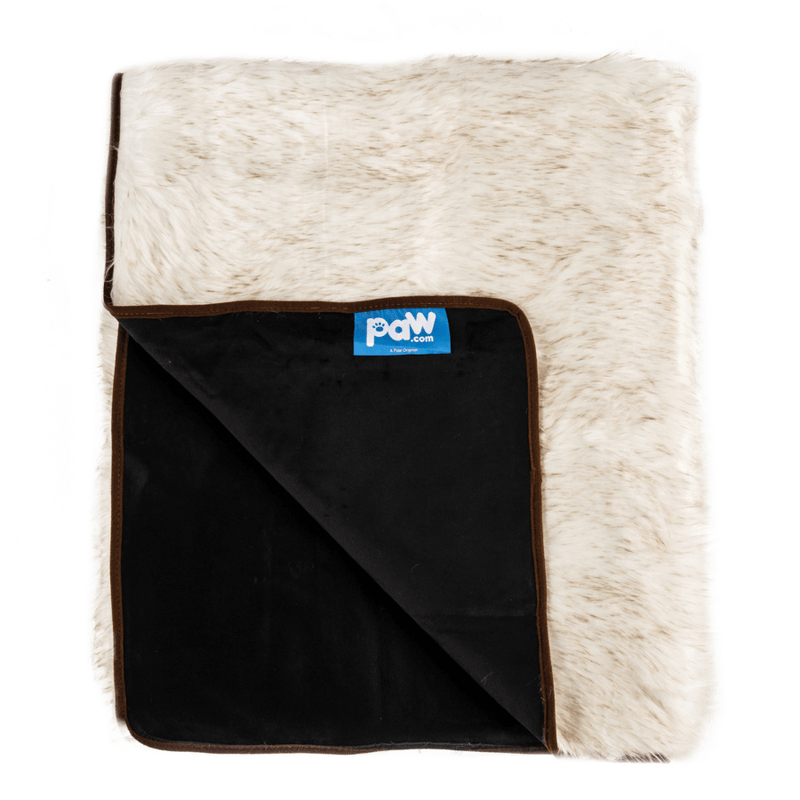 Load image into Gallery viewer, PupProtector™ Waterproof Throw Blanket - White with Brown Accents
