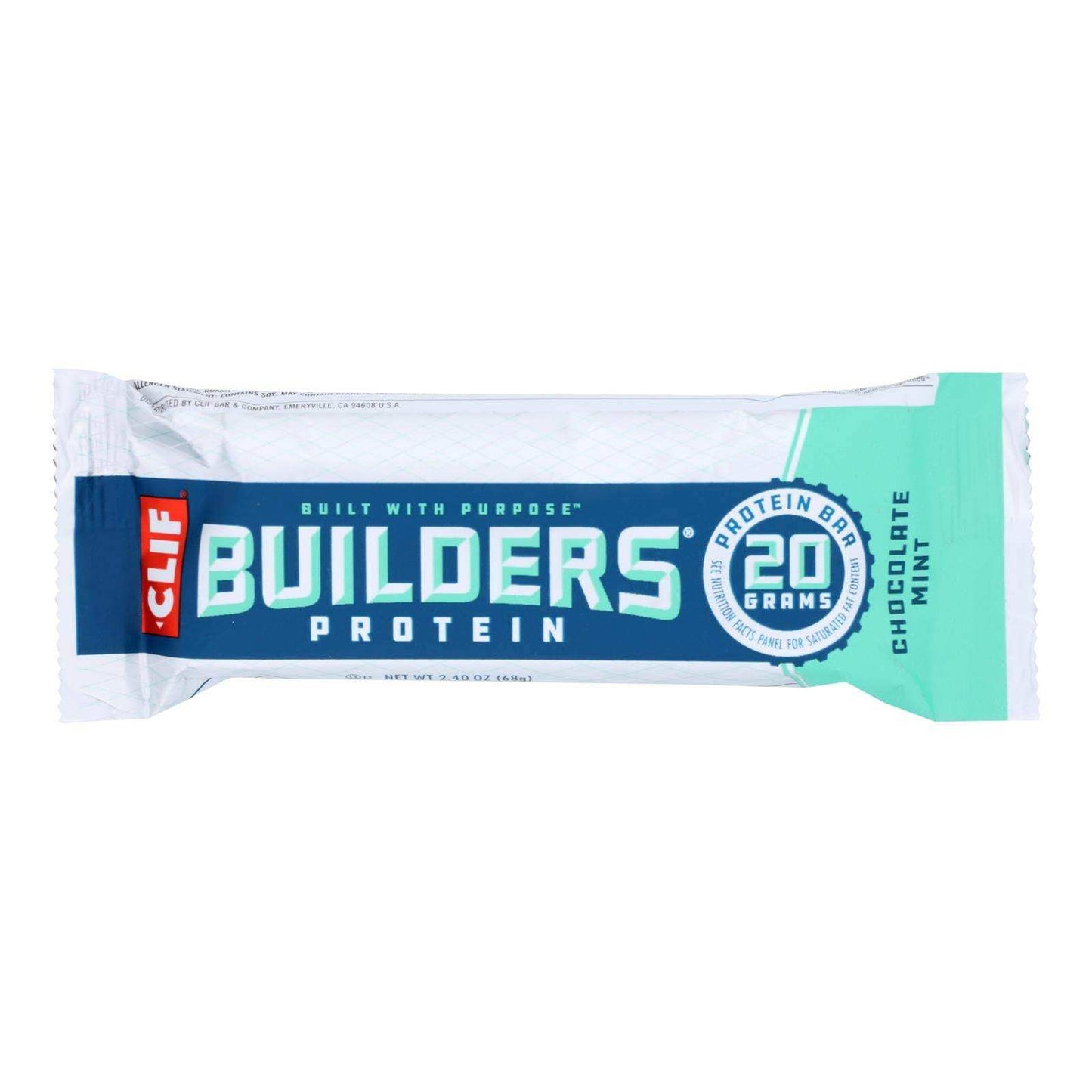 Clif Bar Builder Bar - Chocolate Mint - Case Of 12 - 2.4 Oz - Skoutley Outdoors LLC