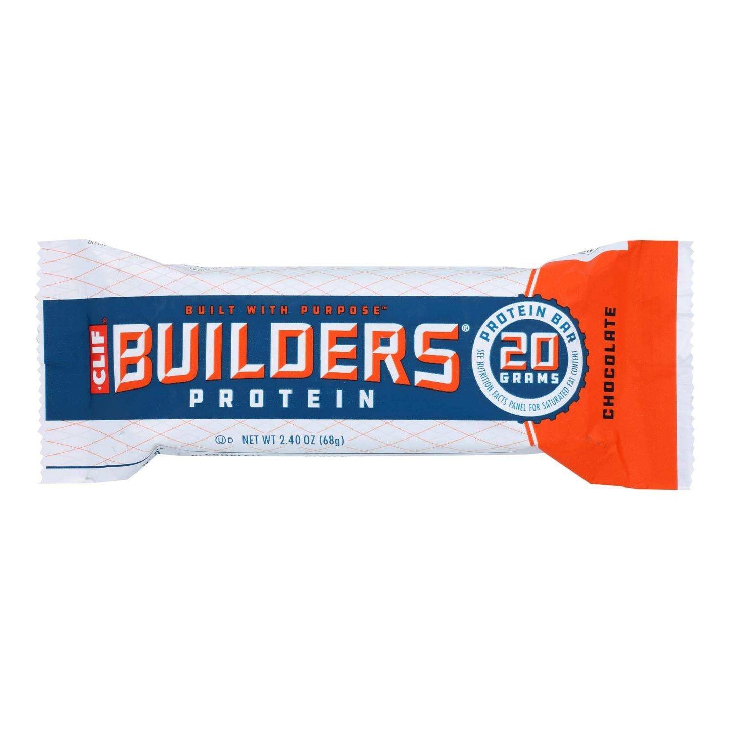 Clif Bar Builder Bar - Chocolate - Case Of 12 - 2.4 Oz - Skoutley Outdoors LLC