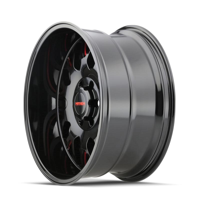 Load image into Gallery viewer, Mayhem 8110 Tripwire 20x9 / 8x165.1 BP / 0mm Offset / 130.8mm Hub Black w/ Prism Red Wheel
