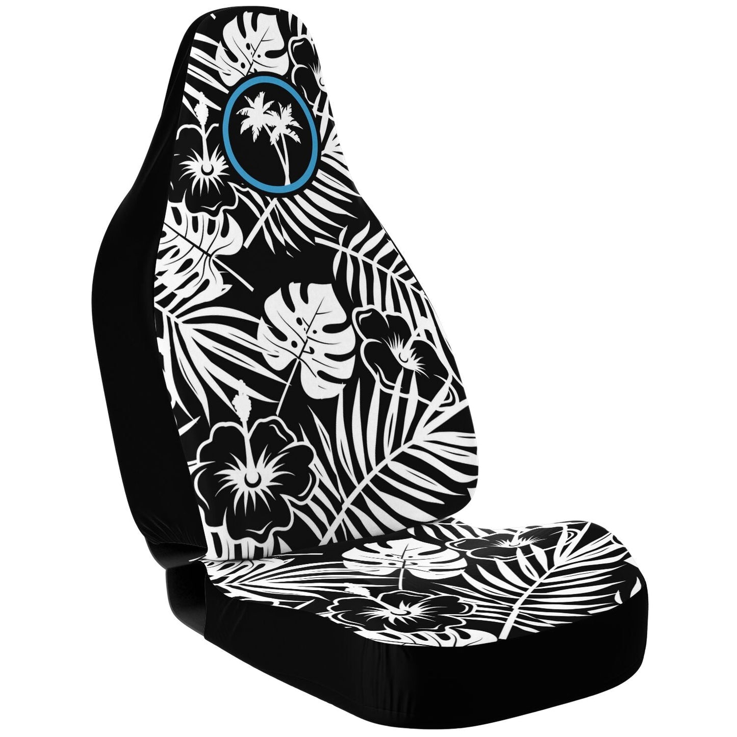 Rad Palm BLK WHT Car Seat Cover