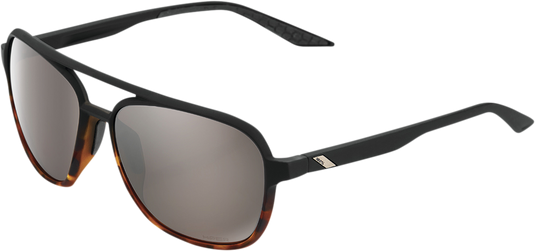 100% Kasia Sunglasses - Black - Silver Mirror 61042-404-01