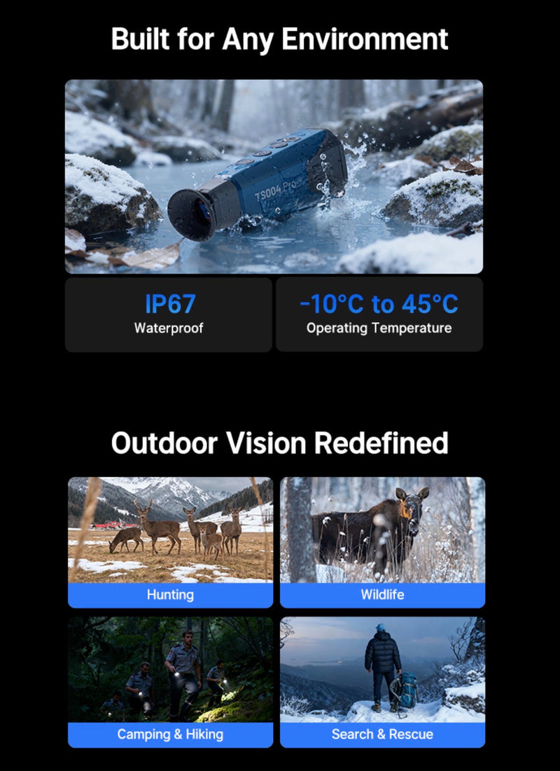 Load image into Gallery viewer, Olight TS004 Pro Thermal Monocular 384x288 50Hz 8x Zoom WiFi 32GB IP67
