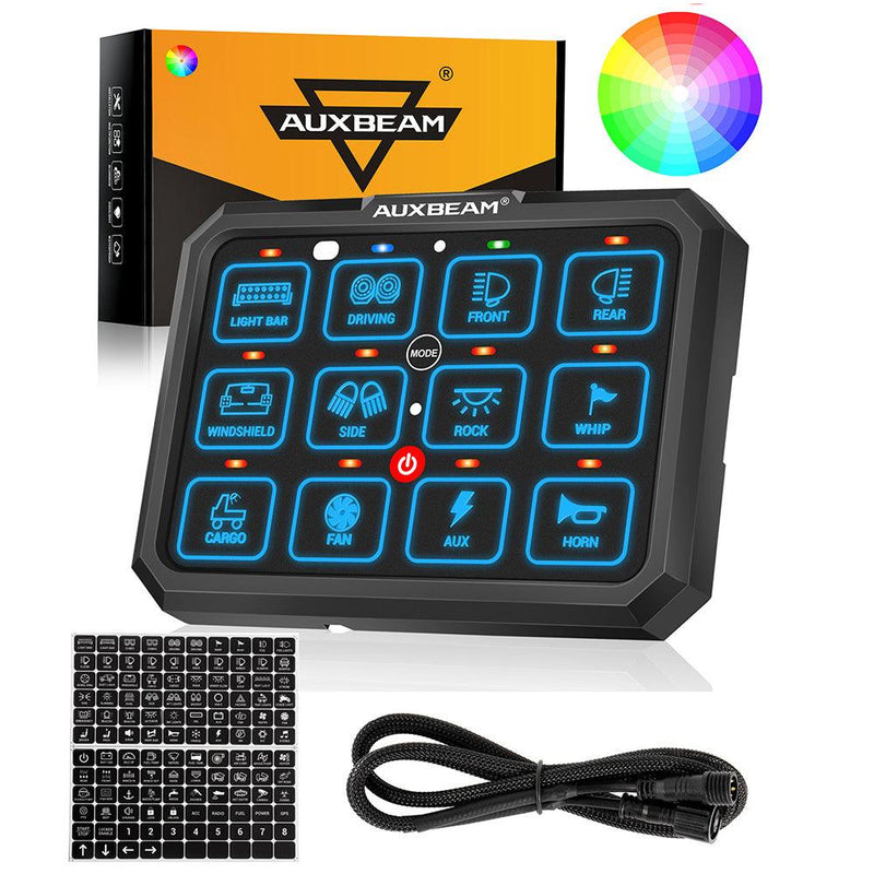 Load image into Gallery viewer, RB120 RGB Switch Panel, Toggle/ Momentary/ Pulsed Mode Supported (Two-Sided Outlet)
