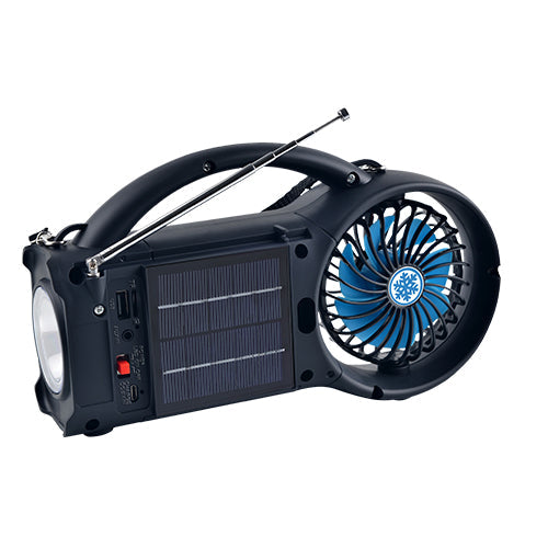 Load image into Gallery viewer, Supersonic Solar Power Bluetooth Speaker with FM Radio / LED Torch Light / Fan
