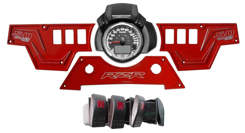 Load image into Gallery viewer, XP1000 3 piece Dash Panel Red with switches
