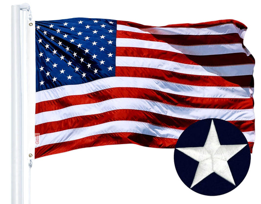 Combo Pack: USA American Flag 3x5 Ft Embroidered Stars & Christian Flag 3x5 Ft Embroidered - Skoutley Outdoors LLC