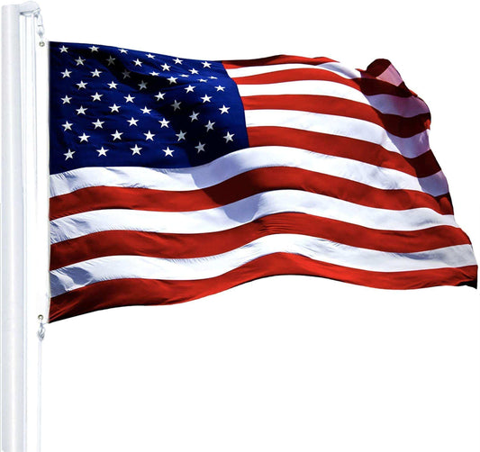 American USA Flag | 8x12 Ft | StormFlyer Series Embroidered 220GSM Spun Polyester | Country Flag Embroidered Stars Sewn Stripes Indoor Outdoor Brass Grommets Heavy Duty All Weather - Skoutley Outdoors LLC