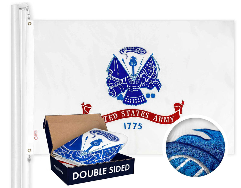 Load image into Gallery viewer, US Army Flag | 3x5 Ft | Double ToughWeave Series Double Sided Embroidered 210D Polyester | Military Flag Embroidered Design Indoor Outdoor Brass Grommets Heavy Duty 3 ply - Skoutley Outdoors LLC
