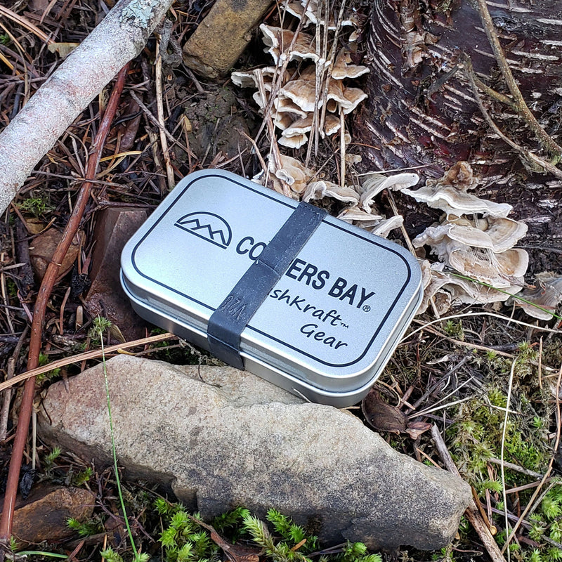 Load image into Gallery viewer, Premium Charcloth w/Tinderbox - Essential Primitive FireStarting Material for use with Flint &amp; Steel, Magnifier etc.
