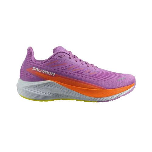 Women's Salomon Aero Blaze 2, Iris Orchid/Dragon Fire/Sulphur Spring, 8 B Medium - Skoutley Outdoors LLC
