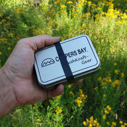 Ferro Fire Starting Package - Kamper Kit - with Hex Ferro, Tinder and Storage Tin