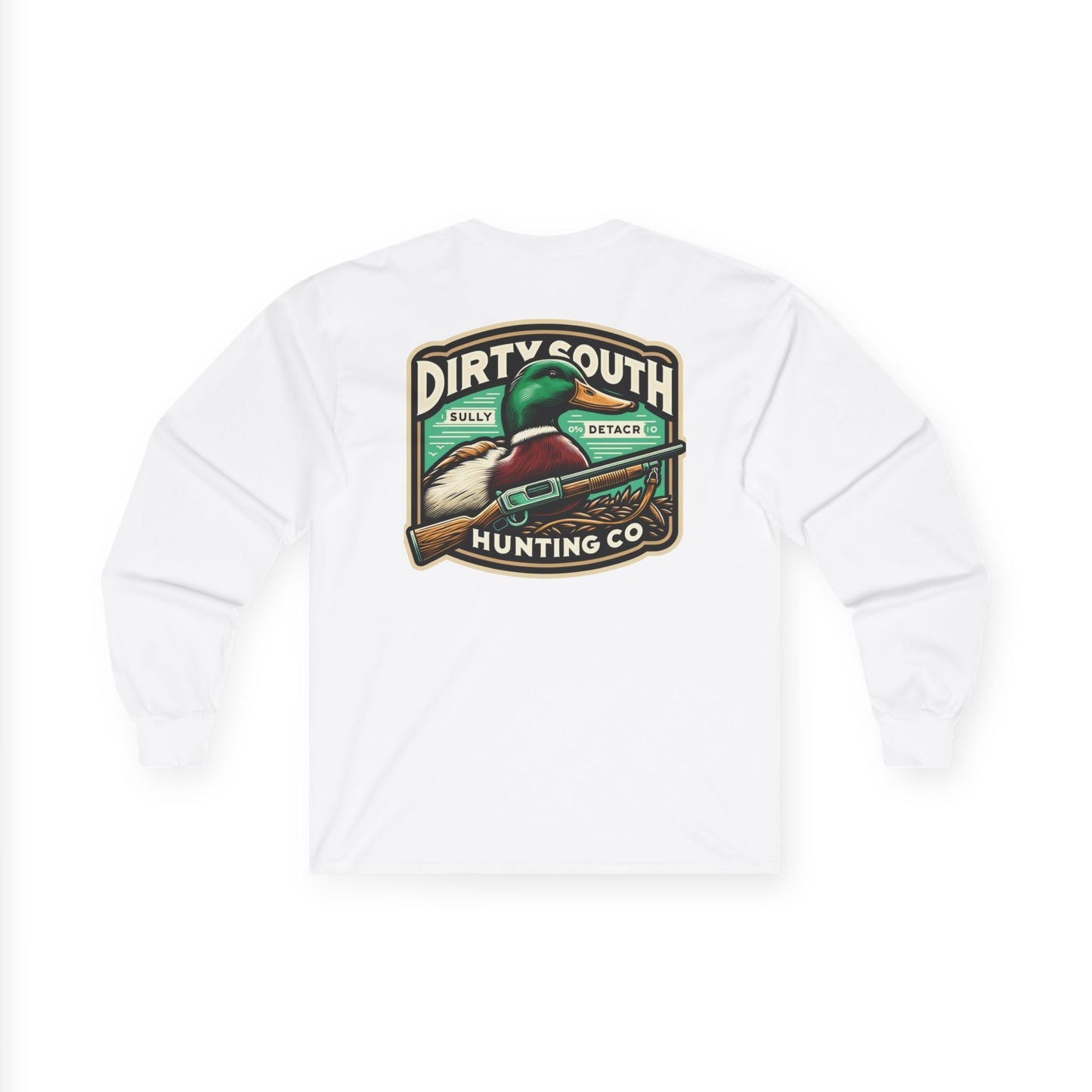 Mallard Duck Dirty South Hunting Long Sleeve Tee, Outdoor Apparel, Unisex T-Shirt, Casual Wear, Gift for Hunters, Vintage Graphic Tee